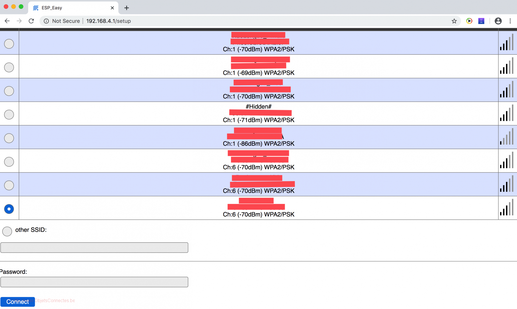 EspEasy Config 3 WIFI information